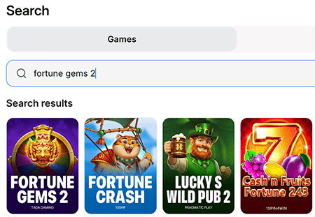 Fortune Gems 2 finding the game
